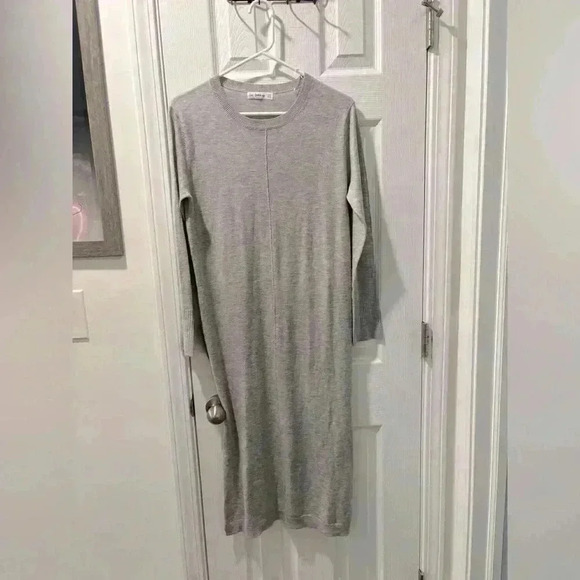 Zara Knit Wool Blend Gray Sweater Dress with Double Side Slits Size Medium - Picture 1 of 6